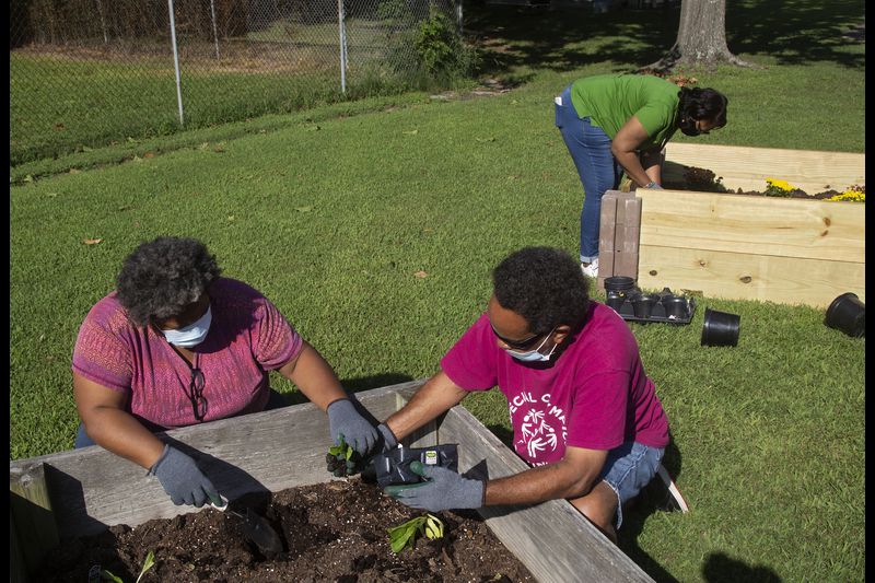 Sherry Bazemore Fall Planting at Langley Village Apartments